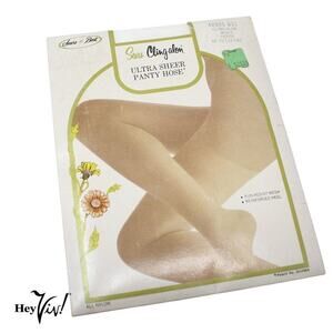 Vintage White Nylon Pantyhose Stockings Sears Cling-Alon Reinforced Heel Petite
